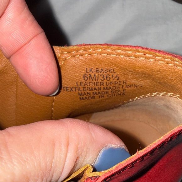 Lucky Brand Red Leather Ankle Booties with Side Zip Like New - Picture 3 of 6